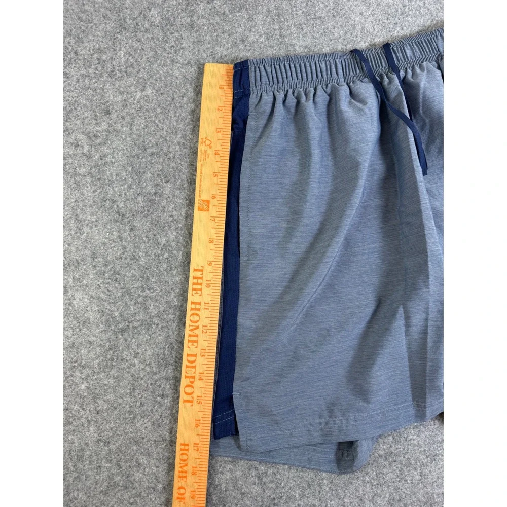 Masters Tech Active Mens Blue Heathered Lined Running Shorts Large RN133979